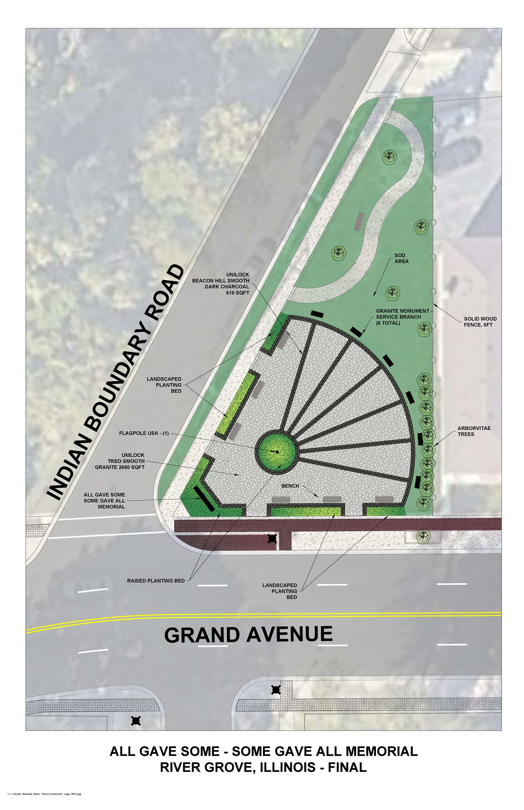 Veterans Memorial overhead view