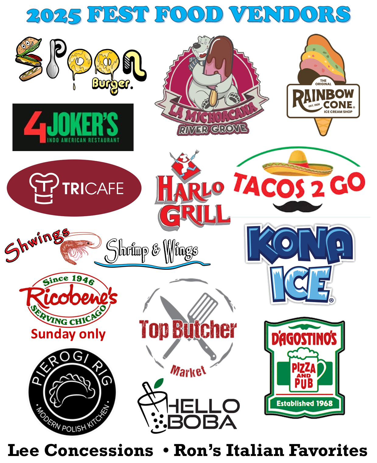 River Front Fest food vendor logos 
