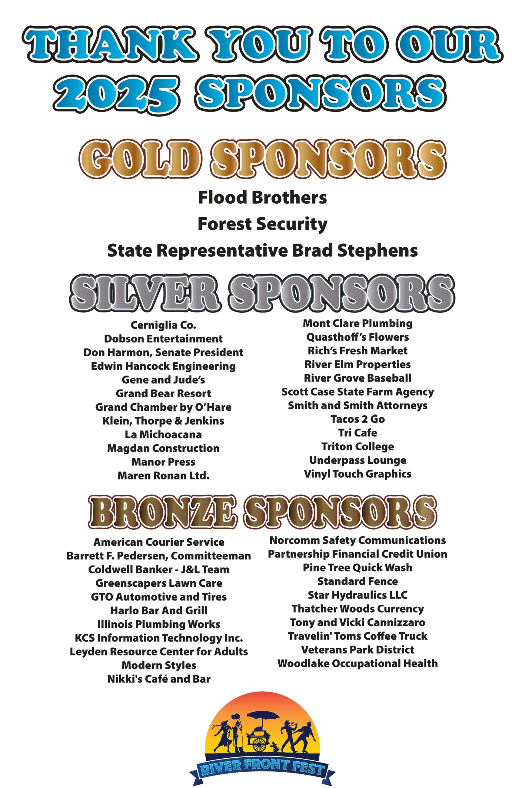 2025 River Front Fest Sponsors